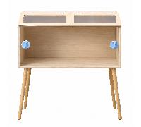 Jaula nórdica de madera para hámster con soporte, para animales pequeños, recinto grande ventilado para jerbos y con ventana de visualización de acrílico