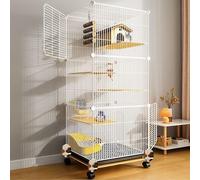 Jaula para animales pequeños de varios niveles con rueda de rodamiento suave, ideal para ratas, hurones, chinchillas, cobayas y hámsteres