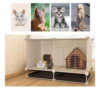 Jaula para Animales pequeños, Jaula para Mascotas, Jaula for Animales pequeños: Jaula for Conejos, Hurones, Mascotas, Cerca de Alambre de Metal portátil, Bandeja de diseño.(C2)