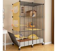Jaula para animales pequeños para ratas, hurones, chinchillas, cobayas y hámsters grandes, hábitat interior de 3 niveles para mascotas pequeñas