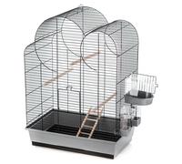 Jaula Para Aves Duvo+ Eliza Gris/Negro 54x34x75cm Para 3 Aves Con Casa De Baño