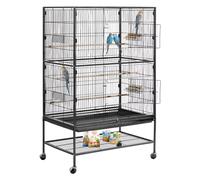 Jaula para Aves VEVOR, 800 x 520 x 1320 mm, Techo , Jaula de de Hierro con Perchas, Bandeja Extraíble y Comederos de Plástico, Ruedas, para , , , y