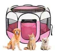 Jaula para cachorros para apartamentos, XXL, para cachorros, recinto al aire libre, para animales pequeños como perros y gatos (beige + rosa)