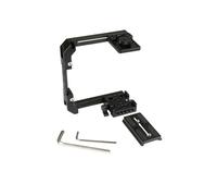 Jaula para cámara réflex digital con barra lateral ajustable y palancas de bloqueo de trinquete para flexibilidad y marco plegable en C