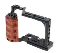 Jaula para cámara Sony ZV-E10 con mango de madera, zapata fría para micrófonos/extensión de luz, jaula