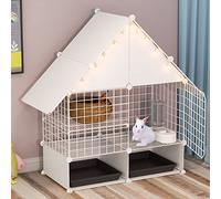 Jaula para conejos Conejera de interior - Jaulas para cobayas, con bandejas extraíbles extraíbles para interior Jaula para conejos de animales pequeños Conejera para animales pequeños -Blanco (A 75*39