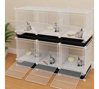 Jaula para Conejos de Interior, Conejera Antisalpicaduras, Red de Hierro Encriptada, con Red Divisoria, Adecuada para Varias Mascotas(White,109x39x93cm)
