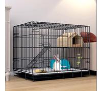 Jaula para conejos de interior, diseño de malla estrecha y estructura reforzada, resistente y con gran capacidad de carga (negro, dos pisos 70 x 50 x 60 cm)