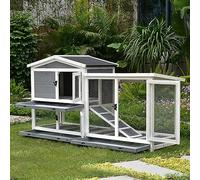 Jaula para Conejos de Interior, Jaula Grande para Conejos, Cerca para Perros de gallinero Interior, Jaula para Conejos de Patio de 2 Niveles con rampa de Bandeja extraíble (C3 178 * 56 * 95CM)