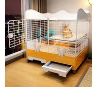 Jaula para Conejos de Interior, jaulas para Conejos, hábitat para Conejos en Interiores, Jaula para Hurones de 2 Niveles, Jaula para Animales pequeños, conejera con Ruedas para conejitos, ch