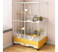 Jaula para conejos de interior, jaulas para conejos, hábitat para conejos en interiores, jaula para hurones de 2 niveles, jaula para animales pequeños, conejera con ruedas para conejitos, chinchillas,