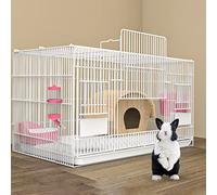 Jaula para Conejos - Jaula para Conejillos de Indias, Jaulas para Conejos de Interior, Parque Infantil Grande para Mascotas con 2 Bandejas extraíbles Profundas y Protector de orina, Jaula para Conejil