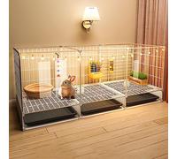 Jaula para conejos - Jaulas para conejos de interior, conejera para animales pequeños, corral para mascotas con puerta, vista clara HD, panel acrílico transparente, corral para gatitos, metal portáti