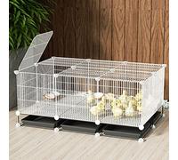 Jaula para conejos - Parque para mascotas, conejo, pollo, parque para animales pequeños, cerca de alambre de metal portátil para interiores para pequeños, conejillos de indias, conejos, cerca para jau