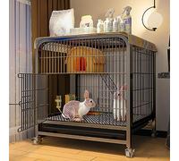 Jaula para Conejos, Parque para Mascotas, Jaula para conejitos, conejera, Parque para Perros con bandejas extraíbles Grandes, Cerca de Alambre de Metal portátil, Parque para Gatos (tamaño: 6