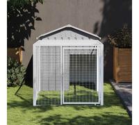 vidaXL Jaula para gallinas con Corral, Gris Claro, 117 x 201 x 123 cm,