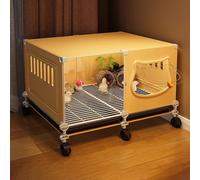 Jaula Para Gallinas Con Ruedas Universales, Hábitat Para Animales Pequeños, Panel Lateral Con Ventilación, Caja De Cría De Gallinas De Rutina, Diseño De Bandeja Para Codornices, Patos Y Conejos(Yellow