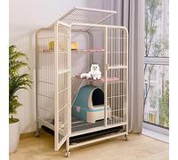 Jaula para Gatitos para Gatos De Interior, Jaula para Gatos De 3 Niveles, Jaulas para Cobayas para Dos Cobayas, Jaula De Alambre De Pollo, para Ejercicio De Cachorro Gatito (Blanco)