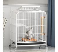 Jaula para gatos, alambre de metal grande de 3 niveles, mascota, gato, gatito, hurón, jaula para chinchilla, parque infantil, caja para parque, perrera, casa para gatos, 1 hamaca, 4 ruedas, 1 bandeja,