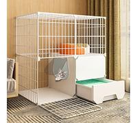 Jaula para gatos - Bolígrafo para gatos Corralito para gatos Bricolaje Parque infantil para mascotas Jaula para cerca de patio con puerta y caja de arena para gatos cerrada, fácil de limpiar y elimina