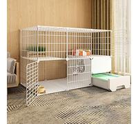 Jaula para gatos - Bolígrafo para gatos Corralito para gatos Bricolaje Parque infantil para mascotas Jaula para cerca de patio con puerta y caja de arena para gatos cerrada, fácil de limpiar y elimina