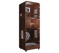 Jaula para Gatos Cat Cabinet Cage Villa Wood Black Walnut Aluminum Alloy Ice Nest Home Casa para Mascotas
