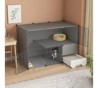 Jaula para Gatos con Caja de Arena para Gatos, jaulas para Gatos de Interior de 2/3 Niveles, jaulas para Mascotas para Gatos, Lugar de Ejercicio Ideal para 1-3 Gatos, un Gran ayudante para e