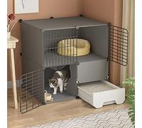 Jaula para Gatos con Caja De Arena para Gatos, Jaulas para Gatos De Interior De 2/3 Niveles, Jaulas para Mascotas para Gatos, Lugar De Ejercicio Ideal para 1-3 Gatos, Un Gran Ayudante para El Manejo