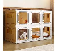Jaula para gatos con escalera, caja de arena, poste rascador y cama, carcasa interior para animales pequeños, gatitos, cachorros, conejos, espacio de ejercicio para 1-2 gatos
