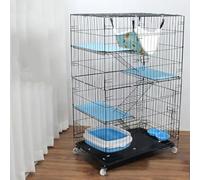 Jaula para gatos, corral grande para interiores y exteriores para animales pequeños, caja duradera y flexible para ejercicio y seguridad