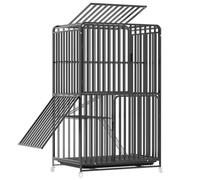 Jaula para gatos - Corralito para gatos al aire libre con plataformas, ruedas y bandeja extraíble para un juego seguro y relajación, ideal para 1-3 gatos