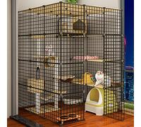 Jaula para gatos - Corralito para mascotas, corral para gatos para animales pequeños, jaula de rejilla de alambre de metal, corral de ejercicio para mascotas en interiores y exteriores, valla portátil