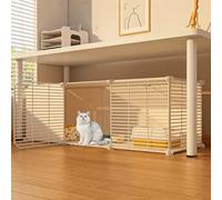Jaula para gatos de 2 pisos con escalera, corralito desmontable para mascotas para animales pequeños, ideal para jugar y descansar en interiores