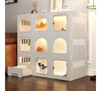 Jaula para gatos de interior con caja de arena extraíble, espacio extra grande, para gatos, hurones, chinchilla, caja cerrada para gatos con puerta para gatos, corral para mascotas para el hogar