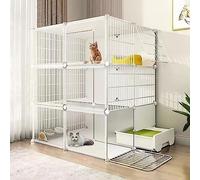 Jaula para Gatos De Interior con Caja De Arena, Recinto Grande para Gatos, Jaulas para Animales Pequeños, Parque para Gatos con Puertas, Jaula para Gatitos, Uso En Interiores, Jaulas para Mascotas P