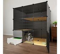 Jaula para Gatos de Interior con Caja de Arena, recintos para Gatos, casa para Gatos, Alambre de Metal Desmontable, Jaula para Gatitos, Valla para Gatos, jaulas para Animales pequeños para g