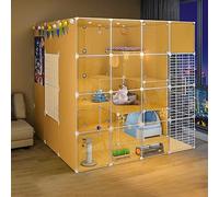 Jaula para gatos de interior, gran recinto de alambre de metal para ejercicio y descanso, ideal para varios gatos, diseño desmontable para una fácil limpieza y ahorro de espacio