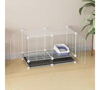 Jaula para gatos de interior, hábitat de animales pequeños para cobayas, chinchillas y conejos, corralito para mascotas con puerta para un juego seguro y comodidad