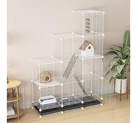 Jaula para gatos de interior, hábitat de animales pequeños para cobayas, chinchillas y conejos, corralito para mascotas con puerta para un juego seguro y comodidad