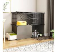 Jaula para Gatos de Interior, Jaula para Gatos DIY, Parque Infantil, Jaula Desmontable de Alambre metálico para Gatitos, caseta para Mascotas con Puerta para Gatitos y Animales pequeños (Color: n