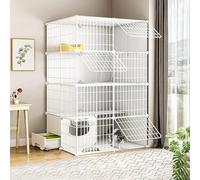 Jaula para Gatos de Interior, Jaula para Gatos DIY, Parque Infantil, Jaula Desmontable de Alambre metálico para Gatitos, caseta para Mascotas con Puerta para Gatitos y Animales pequeños (Color: n