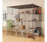 Jaula para Gatos de Interior - Jaula para Parques para Gatos Parque para Animales pequeños Jaula para roedores para Ejercicios de Gatitos, Cachorros y Conejos (tamaño: 72 * 37 * 72 cm-B) (ja