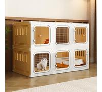 Jaula para gatos de interior, recinto desmontable semicerrado para 2-3 gatos, gran espacio de ejercicio al aire libre e interior (sin caja de arena, 105 x 45 x 70 cm)