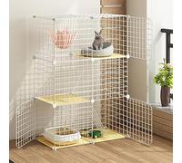 Jaula para gatos de interior, valla de metal para gatos al aire libre, transportador versátil para animales pequeños, ideal para gatos, hurones y otras mascotas, gran área de entrenamiento para