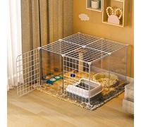 Jaula para Gatos DIY, diseño de Jaula para Animales pequeños de Metal Desmontable, casetas para Parques para Gatitos, fáciles de Transportar y Transportar, para Cachorros de Gatos pequeños (