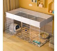 Jaula para Gatos DIY, diseño de Jaula para Animales pequeños de Metal Desmontable, casetas para Parques para Gatitos, fáciles de Transportar y Transportar, para Cachorros de Gatos pequeños (