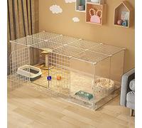 Jaula para Gatos DIY, diseño de Jaula para Animales pequeños de Metal Desmontable, casetas para Parques para Gatitos, fáciles de Transportar y Transportar, para Cachorros de Gatos pequeños (