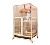 Jaula para Gatos, El Parque al Aire Libre Interior Desmontable del Metal Rueda tamaños múltiples Multicolores de los pequeños Animales domésticos(White,78 * 54 * 105CM)