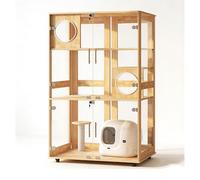 Jaula para Gatos Elegante Villa for Gatos Amplia casa Interior con Jaula y Vistas panorámicas Ofrezca a Sus un Lujoso Espacio habitable Estilo Casa para Mascotas