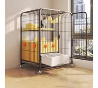 Jaula para Gatos Exterior con Caja de Arenas, Parque para Gatos Fácil de Mover, Casa for Gatos Interior Estable con Puerta con Cerradura, Recinto Interior for Gatos(Black,78 * 55 * 100CM)